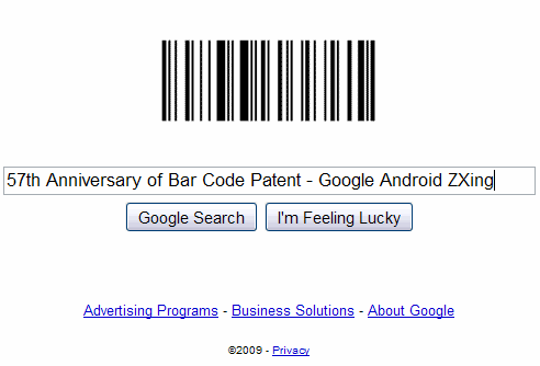 barcode logo. Google Home Page Bar Code Logo
