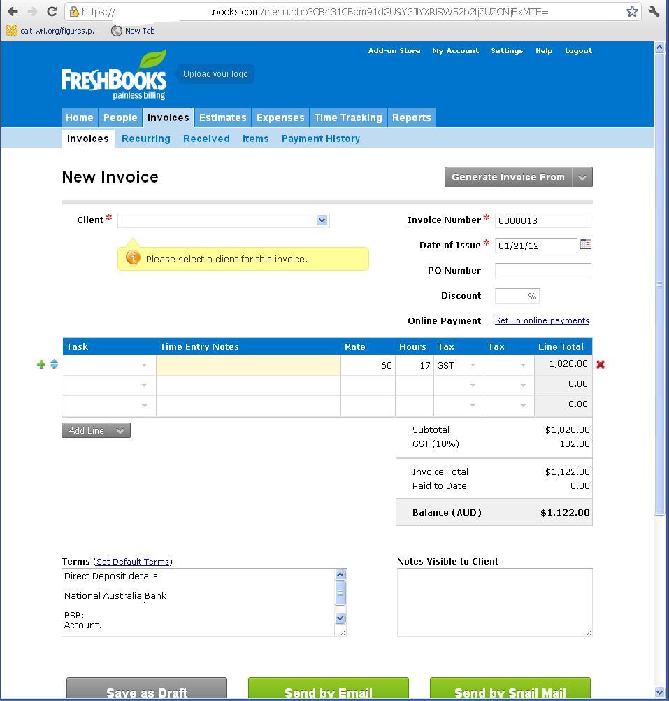 Freshbooks Invoice